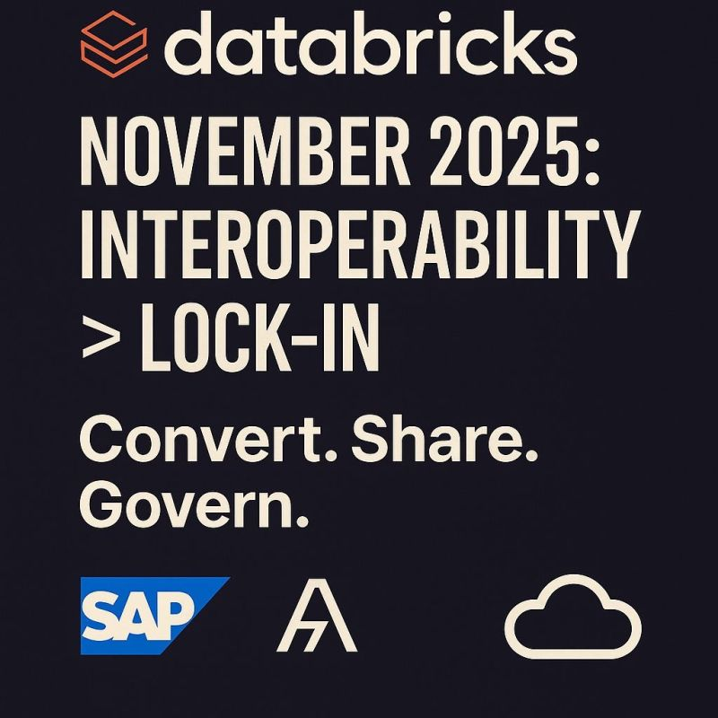 Databricks November 2025 — interoperability over lock-in: convert, share, govern across SAP and cloud platforms